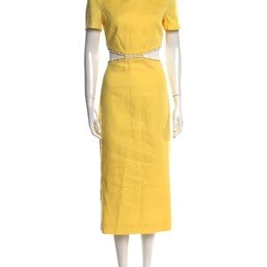 STAUD Sunny Yellow Midi Skirt